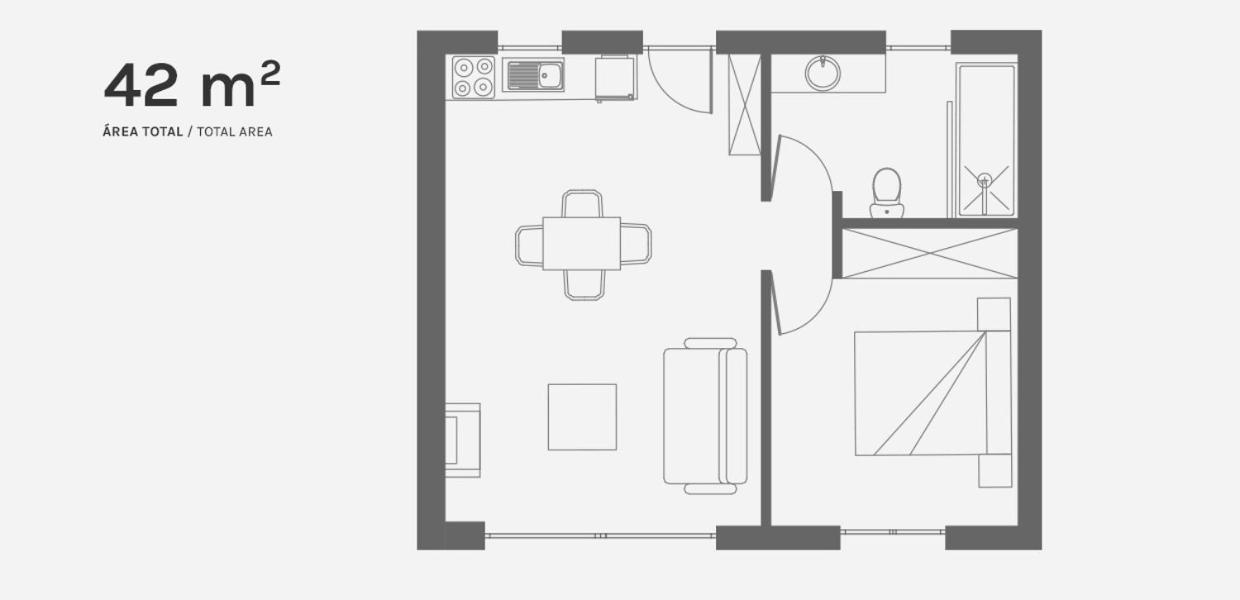 Casa con 1 dormitorio